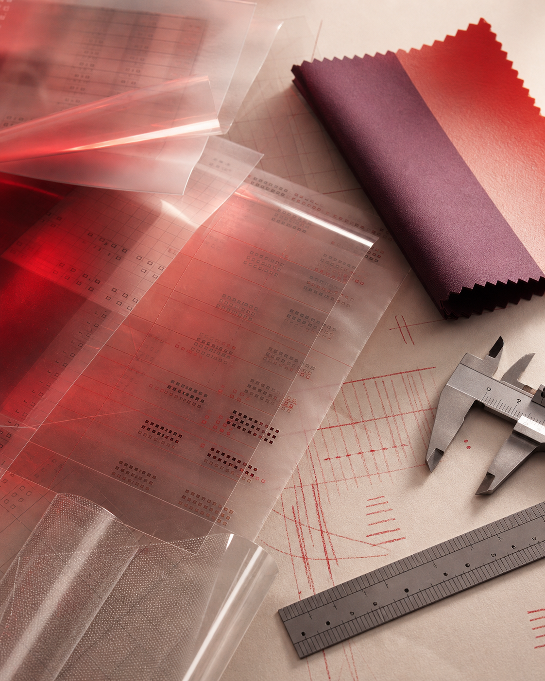Flexible packaging samples and measurement tools